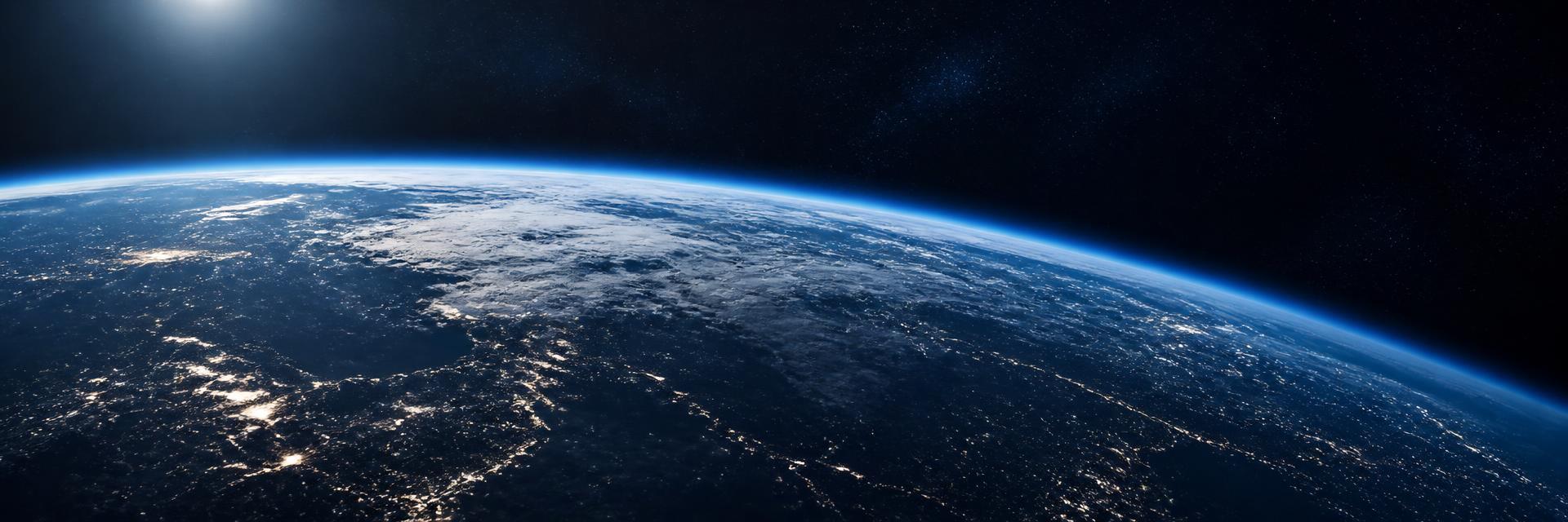 Earth horizon viewed from space